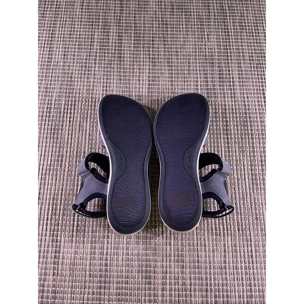 Clarks Cloudsteppers Women's Hook & Loop Strappy Sandals Blue/Gray US 9